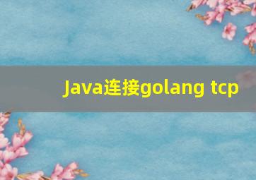 Java连接golang tcp